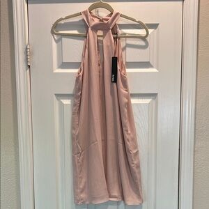 KRISA Blush Halter Mini Dress X SMALL